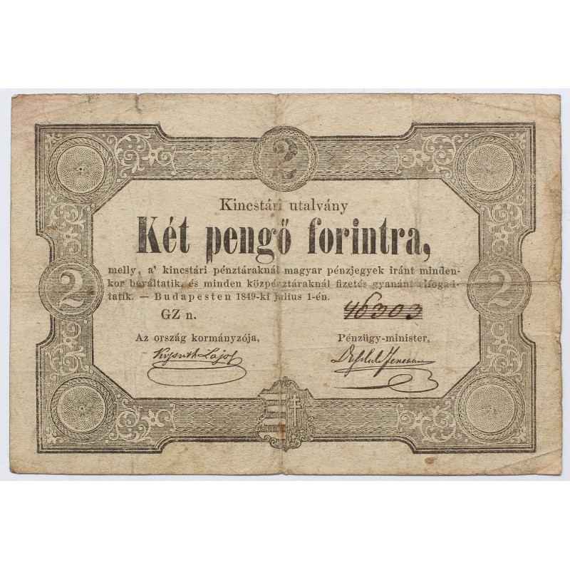 Szabadságharc 2 forint 1849 Duschek